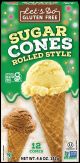 ICE CREAM CONES, G/F SUGAR ORG LetsDoOrg 12/4.6oz