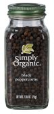 PEPPERCORNS, BLACK ORGANIC Simply Organic 6/2.65oz